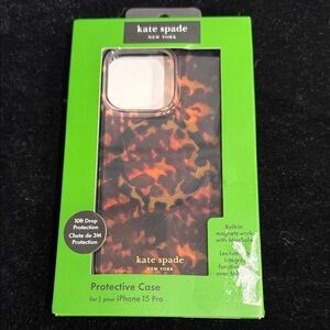 Kate Spade Tortoise iPhone 15 Pro Case NWT